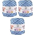 NESTNHAVEN Creative Cotton T-Shirt Yarn Carpet, Knitting Yarn for Hand Knitting DIY Bags, Baskets, Blanket, Cushion Crocheting Projects 200 GMS (Glacier Blue) | (300 Gm)