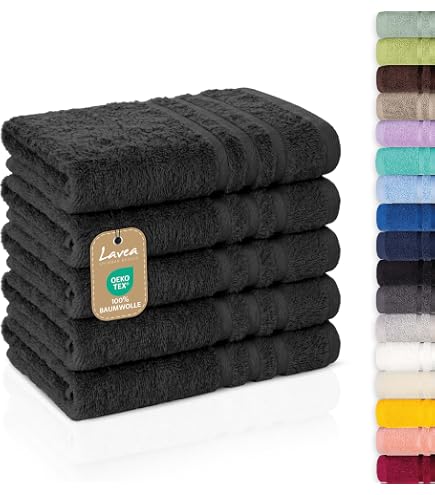 BUTLERS 4er Set Gästehandtuch Baumwolle - Fabulous - | Farbe Blau - 30x50 cm - Frottiertuch für Bad & Gäste-WC - Frotteetuch für Badgestaltung