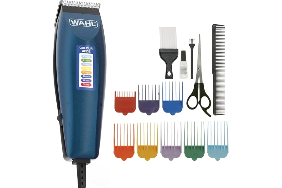 Wahl Colour Pro Corded Clipper, Hair Clippers for Men, Head Shaver, Men's Hair Clippers, Colour Coded Clipper Guides, Corded, Family at Home Haircutting