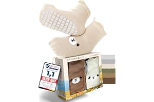 Kleinbär® Stoppersocken Kinder [6er Set] | Antirutsch Baby Socken mit Noppen - Extra Sicher & Atmungsaktiv | Unisex Socken Kinder [0-5 Jahre] - Kindersocken Alltag