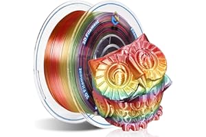 YOUSU Filament pla 1.75, Multicolore arc-en-ciel silk filament pla, imprimante 3d filament, 1kg(2.2lbs)/bobine, Silk rainbow color