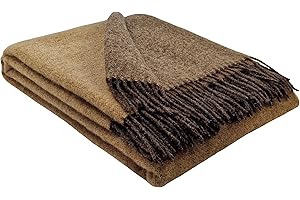 ‎STTS INTERNATIONAL STTS International Wolldecke 100% Schurwolle Wohndecke in versch. Farben 140 x 200 cm Tagesdecke Schurwolldecke Woll-Plaid Tirol (Braun-Hellbraun (Double face), 140 x 200 cm)