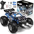 Hielse Remote Control Car, All-Terrain Remote Control Truck for Boys, Rechargeable Rc Truck with LED, 1:20, 10KM/H, 2 Motors, 2.4GHZ, Speed Friendly, Sturdy, Rc Cars for Christmas, Kids, Beginner