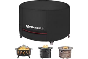Porch Shield Round Patio Fire Pit Cover Fade Resistant Waterproof Outdoor Fire Pit Cover 32" for Fire Bowl