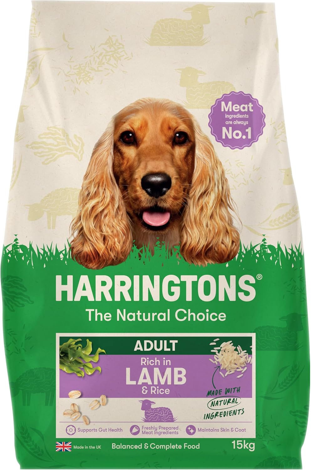 Harringtons Complete Dry Adult Dog Food Lamb & Rice 15kg - Made with All Natural Ingredients (Packaging may vary)