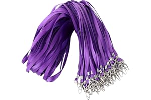 ROSSHINE 50pcs Purple Lanyards for Neck, Nylon Neck Strap Lanyard for Keys ID Cards Name Tags Badge Holders with Swivel Hook Ideal for Staff Student Doctors Visitors