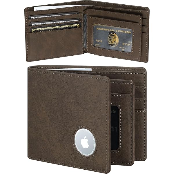 Buy Mens Wallet with AirTag Holder, Bifold Full Grain Leather
