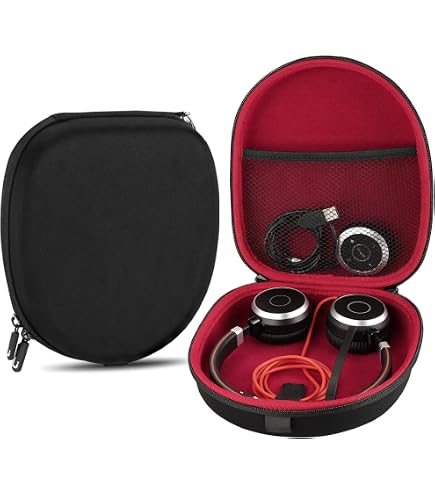 Étui De Protection Rigide Geekria Shield Pour Casques Jabra - Compatible Elite 45h, Evolve Série 200/200, Engage Et Biz - Noir