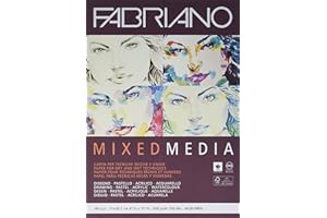 Honsell 19100381 - Fabriano Mixed Media Künstlerpapier Block, DIN A4, 40 Blatt 250 g/m², geeignet für nasse und trockene Maltechniken