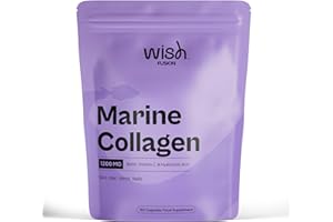 WISH FUSION Marine Collagen Supplements for Women 100% Pure with Biotin, Vitamin C and Hyaluronic Acid for Hair, Skin and Nails Vitamins, Marine Collagen Capsules to Support Joints, 120 Capsules