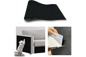 JSUDQR Alfombra Rascador para Gatos Adhesivo 40x200cm Negro Rascador para Gatos Sofa para sofás, Muebles y alfombras