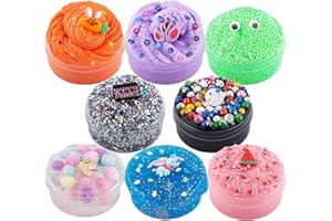OKAYBEE Paquete variado de slime de diferentes texturas, kit de 8 slime para niños, incluye slime de mantequilla, slime de nube, slime de espuma de galaxia y slime Bingsu, regalos de fiesta para niñas y niños