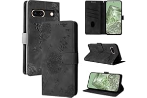 Rostsant Handyhülle für Google Pixel 8a Löwenzahn PU Leder Google Pixel 8a Flip Case Brieftasche Tasche Hülle Magnetisch Handyhülle für Google Pixel 8a Schwarz