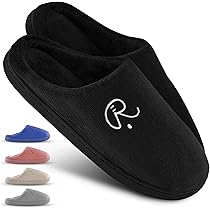 Roffie´s Pantoffels voor dames en heren, comfortabel, hoogwaardig, antislip voor dagelijks gebruik (zwart, EU-systeem voor schoenmaten, Volwassene, Dames, Numeriek (van/tot), Normaal, 45, 46