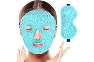 ‎BEEVINES BeeVines Gel Eye Mask, Cooling Ice Masks for Swollen Eyes for Men & Women, Cold & Warm Compress for Post-Surgery, Swelling, Sinuses & Migraines (02 Blue Face & Eye)