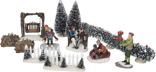 Luville Set of 12 figures and accessories for Christmas Model village