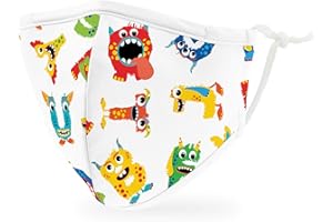 Weddingstar 3-Ply Kid's Washable Cloth Face Mask Reusable and Adjustable with Filter Pocket - Alphabet