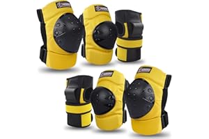 RUNDONG Adult & Kids Knee Pads Elbow Pads Wrist Guards Protective Gear Set for Skateboarding, Skating, Inline Skating, Roller Skating, Scooter, BMX Biking Cycling and Outdoor Extreme Multi-Sports
