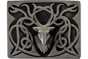 I LUV LTD Kilt Belt Buckle Mens Pewter Stag 3 Colour Finishes Scottish Made