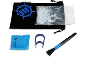 ENHANCE Mechanical Keyboard O Ring Ultra-Quiet Switch Dampeners Damper Firm 50A Clear (140pcs), Key Cap Remover, Cleaning Brush, Cloth and Accessory Bag - Mod Kit for Cherry MX, TTC, Kaihua