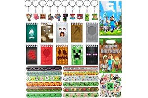 KEVRDRT 94 Pcs Videogiochi Festa Kit, Regali e Bomboniera per Compleanno a Tema Game, Borsa, Portachiavi, Braccialetti, Adesivi