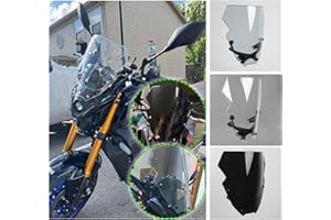 TAZGANTAX Parabrisas de doble burbuja, Deflector de viento, visera compatible con Ya-ma-ha MT09/FZ09 MT-09/FZ-09 2021 2022 2023, accesorios para motocicleta (Humo)