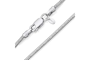Amberta Women 925 Sterling Silver 1.4 mm Snake Chain Necklace