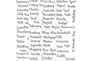 Mageeki Budget-Aufkleber für Geldumschläge, 80 Geldumschläge, Etikettenaufkleber, Vinyl-Aufkleber für Geld, Organizer, Brieftasche & A6-Kassenbinder & Finanzplaner (schwarz)