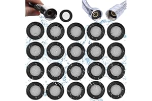 SOUNDZERO 20 Pezzi Rondelle Della Doccia, Guarnizione in Gomma per Tubo Doccia, Filtrante in Acciaio Inossidabile, Filtro, Soffione, Rubinetto Dell'Acqua, O-Ring di Tenuta