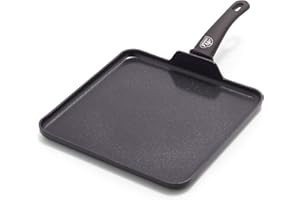 GreenLife, Soft Grip nieprzywierająca ceramiczna patelnia grillowa, ​​28 cm, czarna