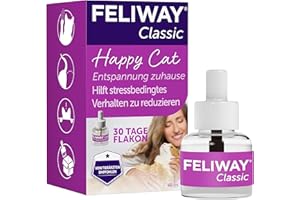 FELIWAY Classic 30 Tage Nachfüllflakon für den Pheromon Verdampfer, 48ml - Hilft Anzeichen von Stress bei Katzen und Kitten zu reduzieren, von Tierärzten empfohlen, klinisch getestet