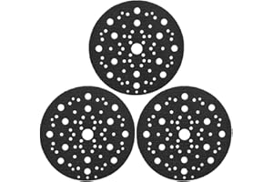 BESPOTCL Protector de disco de 150 mm de diámetro, 70 agujeros, 3 unidades con cierre de velcro, compatible con MIRKA 8295612111, almohadilla protectora para lijadora orbital, placa de pulido, alfombrilla