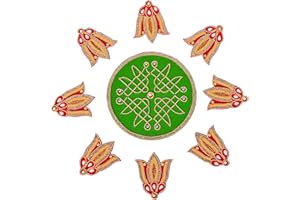 ADITRI CREATION Flower Design Floor Rangoli Designer reusable Large Rangoli Acrylic Rangoli Indian Traditional Home Decor Gift for Home Interior Floor Decorations gifting Size:- 12"