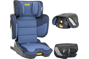Jovikids i-Size Siège Auto Voyage ISOFIX pour Groupe 2 3, ECE R129, Enfant de 3 à 12 ans, 100-150cm, ECE R129, Siège Profond et Pliable, Léger（Bleu）