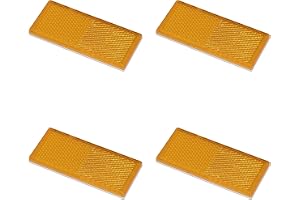MULTIBROS 4x Reflektor Släpvagn Orange - Självhäftande, E4 | Rektangulär kattöga 82x36 mm, StVZO-godkänd – för husvagn, hästs
