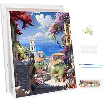 Peinture Par Numéros – Café De Rue à Paris, Toile 30x40 Cm, Kit DIY Adulte Débutant, Sans Cadre