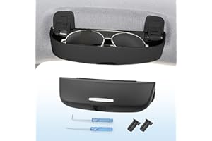 Coleya Étui à Lunettes de Voiture Compatible avec A*UDI A3 A4 A5 A6 Q3 Q5 Q7, Porte Lunettes de Soleil, Boîte à Lunettes pour A3 8V 8Y A4 B8 B9 A5 8T F5 A6 C7 C8 Q3 8U F3 Q5 8R FY Q7 (Noir)