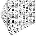 Outus 960 Pieces Halloween Stickers Eyes Mouth Stickers Cartoon Stickers Labels for Art Craft DIY Scrapbook(Black)