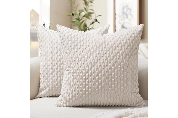 Softalker Beige kuddfodral 40x40 Boho Vit Kord Kuddfodrar Kuddfodral Sofa Kuddöverdrag Sofakudde Dekokudde Soffkudde Deko Var