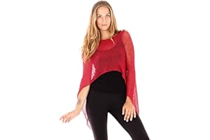 SHU-SHI, Donne - Coprispalle Coprispalle Velato con Poncho in Maglia Leggera Taglia Unica