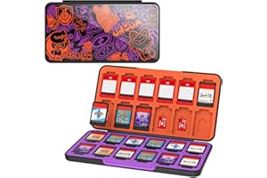 THELIFELICIOUS Switch Spiele Karte Aufbewahrungsbox für Nintendo Switch 2/OLED/Lite, Gradient Color Lining Spiele Kartenhalter mit 24 Game Card Slots & 24 Micro SD Card Slots