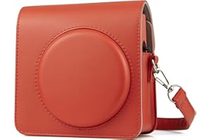 Rieibi Custodia quadrata SQ1, custodia protettiva per fotocamera istantanea Fujifilm Instax Square SQ1, custodia compatta con tracolla regolabile, Arancione, Custodia per fotocamera