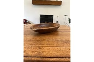F&G Supplies Delightful Contemporary Long Rustic Wooden Serving or Display Bowls Carved from The Roots of Giant Teak Trees (Medium)