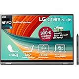 2023 LG Gram 16" Ultralight 2 in 1 notebook e tablet convertibile da 1,480 g | Intel Core i7 | RAM da 16 GB | SSD da 1 TB | D