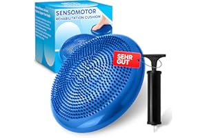 Retoo Coussin d'Équilibre Proprioceptif Ø34 cm avec Picots, Disque Gonflable Antidérapant pour Posture, Fitness, Yoga, Rééducation, Renforcement du Tronc et Relaxation Sensorielle