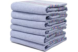 QILZO 12 skośnych ściereczek do naczyń, bawełniane ściereczki do naczyń, chłonne ręczniki kuchenne do prania w pralce, zestaw 12 miękkich i trwałych ściereczek do naczyń, 56 x 56 cm Wyprodukowane w Hiszpanii (Niebieski)