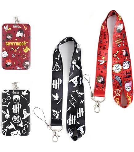 Lanyard Harry Potter – Patronus Reindeer – Noir Et Bleu Lumineux – Neuf