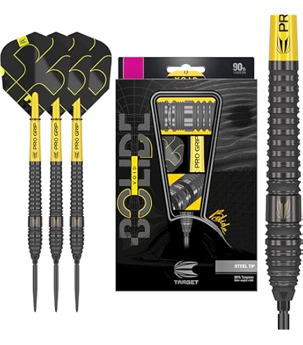 Target Black Marque Set Freccette Con Punta In Acciaio, 23g, Tungsteno 90%, Swiss Point, K-Flex