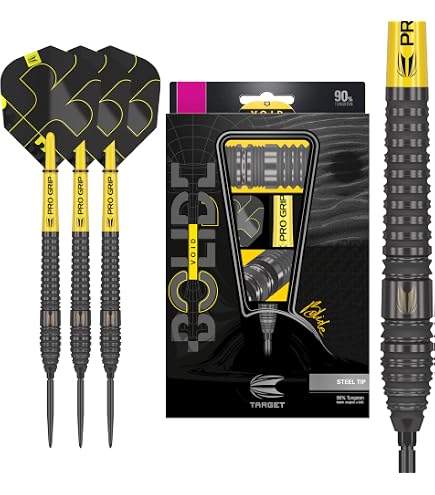 Target Black Marque Set Freccette Con Punta In Acciaio, 23g, Tungsteno 90%, Swiss Point, K-Flex