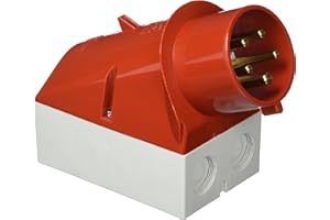 Mennekes 101200044 Merle, peintures murales, prises de courant cEE 400 V, 50 – 60 Hz, 32 A, 5 pôles, IP 44, 10 Emballage, rouge